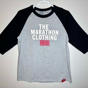The Marathon Clothing Nipsey Hussle 3/4 Sleeve T-Shirt Size Large Gray/Black